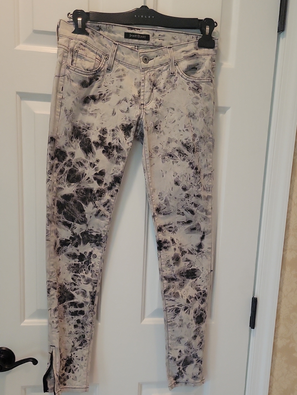 James Jeans Black & White Tie-Dye Skinny Jeans